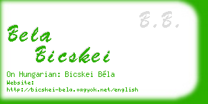 bela bicskei business card